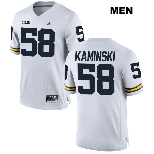 Men's NCAA Michigan Wolverines Alex Kaminski #58 White Jordan Brand Authentic Stitched Football College Jersey QW25B57JV